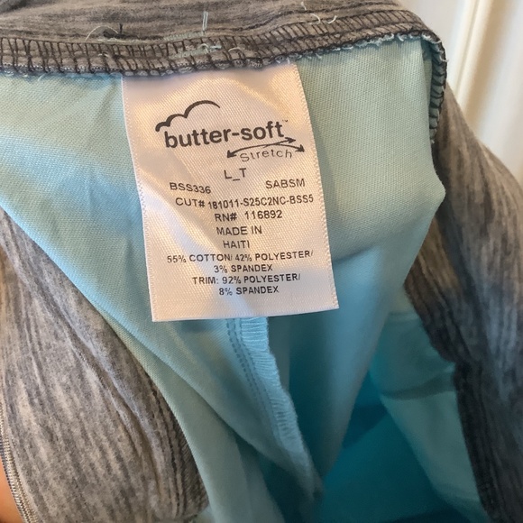 Butter-Soft Stretch Women's 4-Pocket Knit Waistband Scrub Pants NWT Blue Size LT - Picture 5 of 5